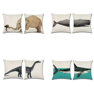 Housse de coussin gros z’animaux