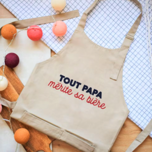 Tablier « Tout Papa mérite sa bière » 100% coton