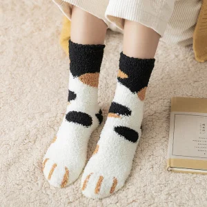Chaussettes moumoute chat