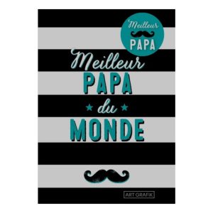 Carte + badge magnétique « Meilleur papa du monde »