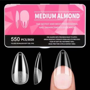 Ongles estivales « Capsules Ongles Amande Américaine 550 Pièces, Gel Total Cover, idéal Prothésiste Ongulaire et Nail Art Maison »