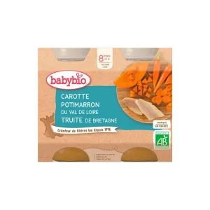 Babybio Petit pot carotte potimarron truite 2x200g