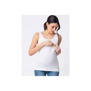 BebeM Débardeur d’allaitement XXL blanc en cotton