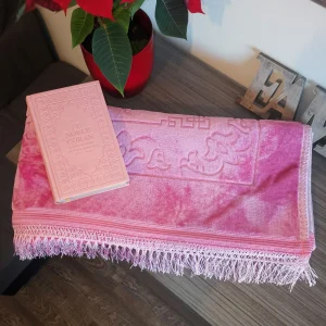Tapis de prière épais luxe ROSE FONCÉ