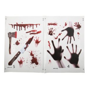 19 STICKERS HALLOWEEN ENSANGLANTÉS DE 7 A 32CM
