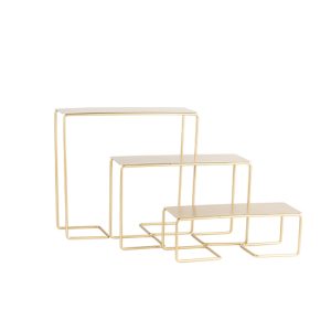 3 PRÉSENTOIRS GIGOGNES MÉTAL OR 27X29,5X10CM / 18X28,5X10CM / 9X27X10C