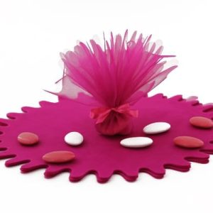 Tulles à dragées cristal fuchsia – Lot de 10