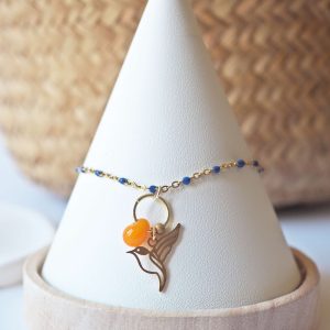 Bracelet PAULETTE – Colibri – Perle en verre filé
