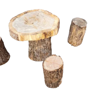 Location table en tronc naturel